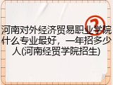河南对外经济贸易职业学院什么专业最好,一年招多少人(河南经贸学院招生)