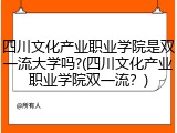 四川文化产业职业学院是双一流大学吗?(四川文化产业职业学院双一流？)
