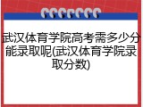 武汉体育学院高考需多少分能录取呢(武汉体育学院录取分数)