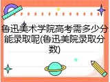 鲁迅美术学院高考需多少分能录取呢(鲁迅美院录取分数)