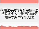梧州医学高等专科学校一届招收多少人，最近几年(梧州医专近年招生人数)