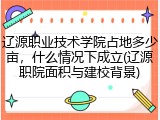 辽源职业技术学院占地多少亩,什么情况下成立(辽源职院面积与建校背景)
