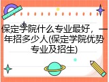 保定学院什么专业最好，一年招多少人(保定学院优势专业及招生)