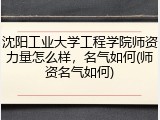 沈阳工业大学工程学院师资力量怎么样，名气如何(师资名气如何)