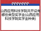 山西应用科技学院共开设有哪些类型奖学金(山西应用科技学院奖学金种类)