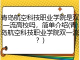 青岛航空科技职业学院是双一流高校吗，简单介绍(青岛航空科技职业学院双一流？)