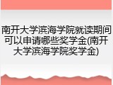 南开大学滨海学院就读期间可以申请哪些奖学金(南开大学滨海学院奖学金)