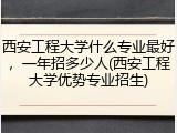 西安工程大学什么专业最好，一年招多少人(西安工程大学优势专业招生)