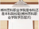 郴州思科职业学院是专科还是本科院校呢(郴州思科职业学院学历层次)