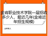 金肯职业技术学院一届招收多少人，最近几年(金肯近年招生规模)