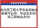 哈尔滨工程大学毕业后就业前景怎么样，毕业生去向(哈工程就业去向)