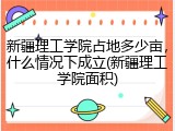 新疆理工学院占地多少亩，什么情况下成立(新疆理工学院面积)