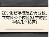 辽宁财贸学院是否有分校，共有多少个校区(辽宁财贸学院几个校区)