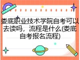 娄底职业技术学院自考可以去读吗，流程是什么(娄底自考报名流程)