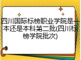 四川国际标榜职业学院是一本还是本科第二批(四川标榜学院批次)