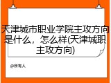 天津城市职业学院主攻方向是什么，怎么样(天津城职主攻方向)