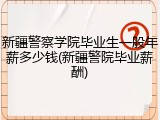 新疆警察学院毕业生一般年薪多少钱(新疆警院毕业薪酬)