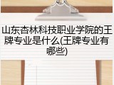 山东杏林科技职业学院的王牌专业是什么(王牌专业有哪些)