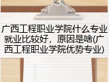 广西工程职业学院什么专业就业比较好，原因是啥(广西工程职业学院优势专业)