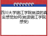 四川大学锦江学院就读的真实感觉如何(就读锦江学院感受)