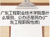 广东工程职业技术学院是什么级别,公办还是民办(广东工程职院性质)