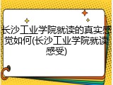 长沙工业学院就读的真实感觉如何(长沙工业学院就读感受)