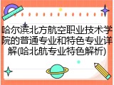 哈尔滨北方航空职业技术学院的普通专业和特色专业详解(哈北航专业特色解析)