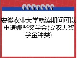 安徽农业大学就读期间可以申请哪些奖学金(安农大奖学金种类)