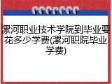 漯河职业技术学院到毕业要花多少学费(漯河职院毕业学费)