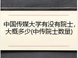 中国传媒大学有没有院士，大概多少(中传院士数量)