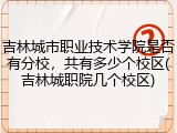 吉林城市职业技术学院是否有分校，共有多少个校区(吉林城职院几个校区)