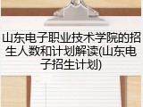 山东电子职业技术学院的招生人数和计划解读(山东电子招生计划)