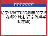 辽宁传媒学院是哪里的学校,在哪个城市(辽宁传媒学院在哪)