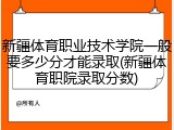 新疆体育职业技术学院一般要多少分才能录取(新疆体育职院录取分数)