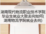 湖南现代物流职业技术学院毕业生就业大致去向如何(湖南物流学院就业去向)