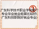 广东科学技术职业学院哪个专业毕业就业前景比较好(广东科技职院好就业专业)
