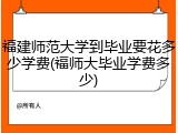 福建师范大学到毕业要花多少学费(福师大毕业学费多少)