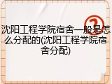 沈阳工程学院宿舍一般是怎么分配的(沈阳工程学院宿舍分配)