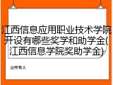 江西信息应用职业技术学院开设有哪些奖学和助学金(江西信息学院奖助学金)