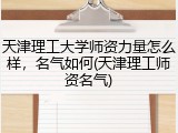 天津理工大学师资力量怎么样，名气如何(天津理工师资名气)