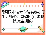 河源职业技术学院有多少学生，师资力量如何(河源职院师生规模)