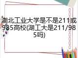 湖北工业大学是不是211或985高校(湖工大是211/985吗)