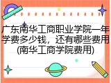 广东南华工商职业学院一年学费多少钱，还有哪些费用(南华工商学院费用)