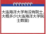大连海洋大学有没有院士，大概多少(大连海洋大学院士数量)