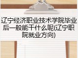 辽宁经济职业技术学院毕业后一般能干什么呢(辽宁职院就业方向)