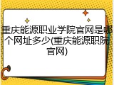 重庆能源职业学院官网是哪个网址多少(重庆能源职院官网)