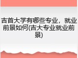 吉首大学有哪些专业，就业前景如何(吉大专业就业前景)