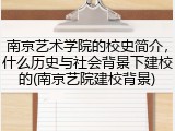 南京艺术学院的校史简介，什么历史与社会背景下建校的(南京艺院建校背景)