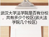 武汉大学法学院是否有分校，共有多少个校区(武大法学院几个校区)
