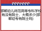 邯郸幼儿师范高等专科学校有没有院士，大概多少(邯郸幼专有院士吗)
